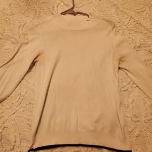 Zara White Mockneck Sweater with Black Trim Size M